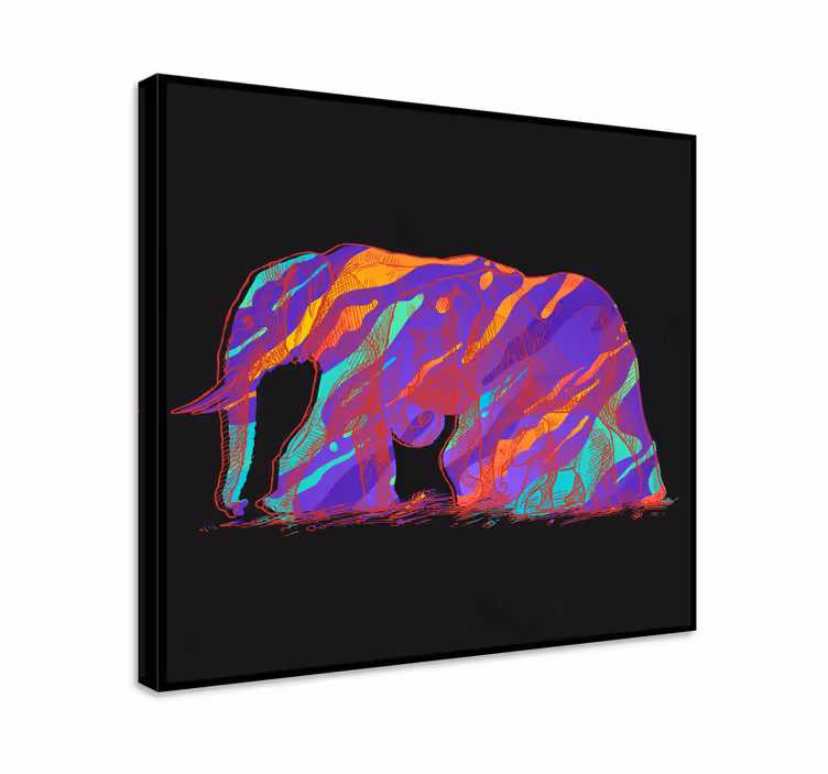 Quadro de elefantes arte de silhueta de elefante - TenStickers