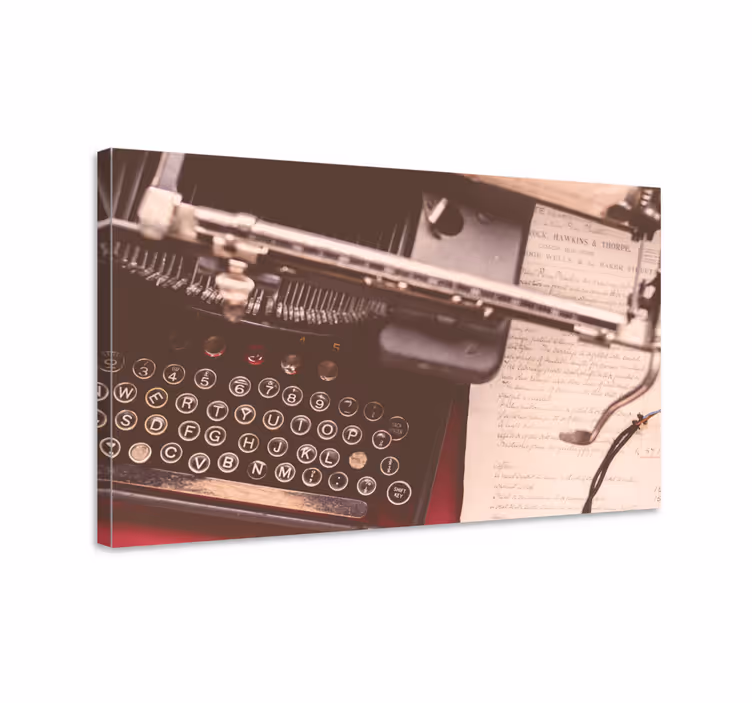 Quadro vintage Telefone e máquina de escrever - TenStickers