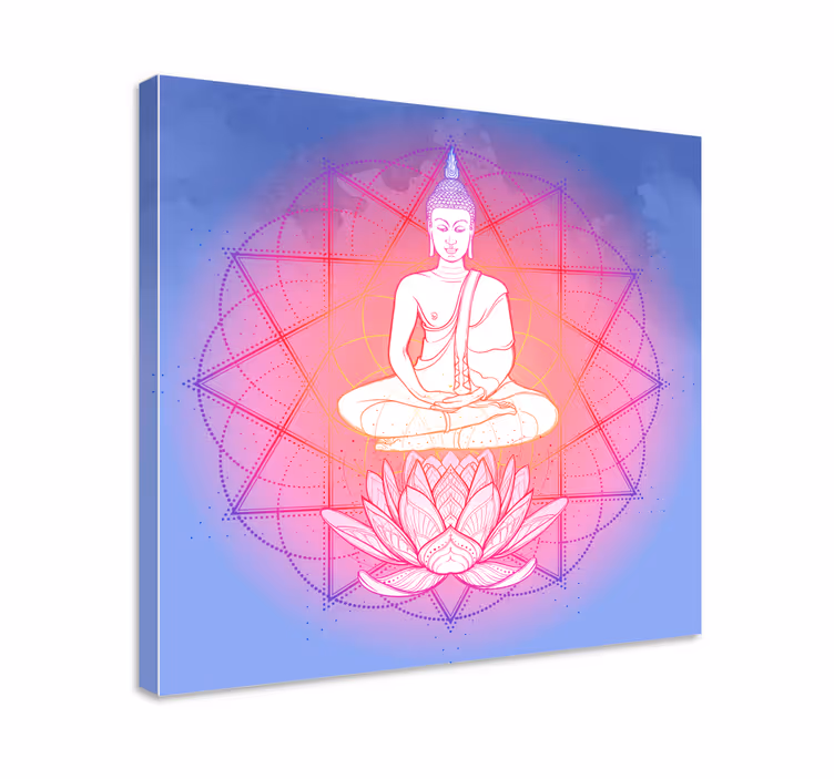 Quadro com mandala Mandala buda meditando - TenStickers