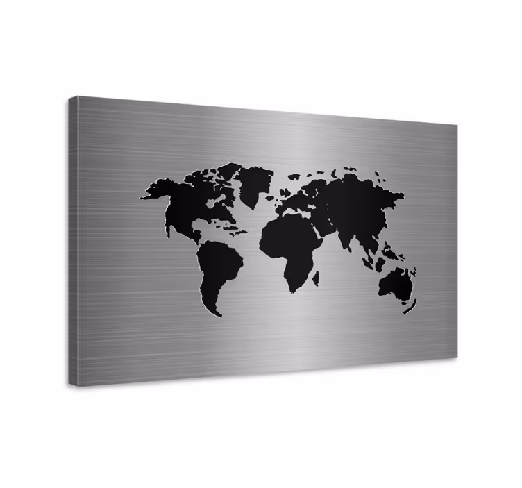 Quadro mapa mundi Mapa-múndi de efeito metal - TenStickers