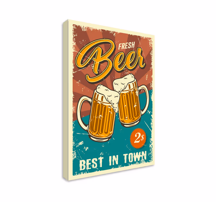 Quadro para restaurante Melhor cerveja da cidade - TenStickers
