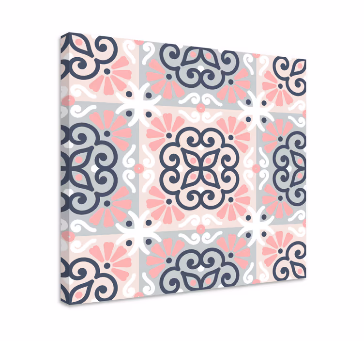 Quadro decorativo moderno padrões florais geométricos - TenStickers