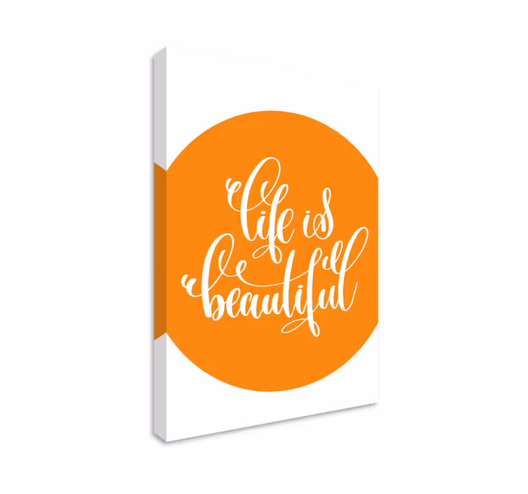 Quadro com letras afirmando a vida inspiradora - TenStickers