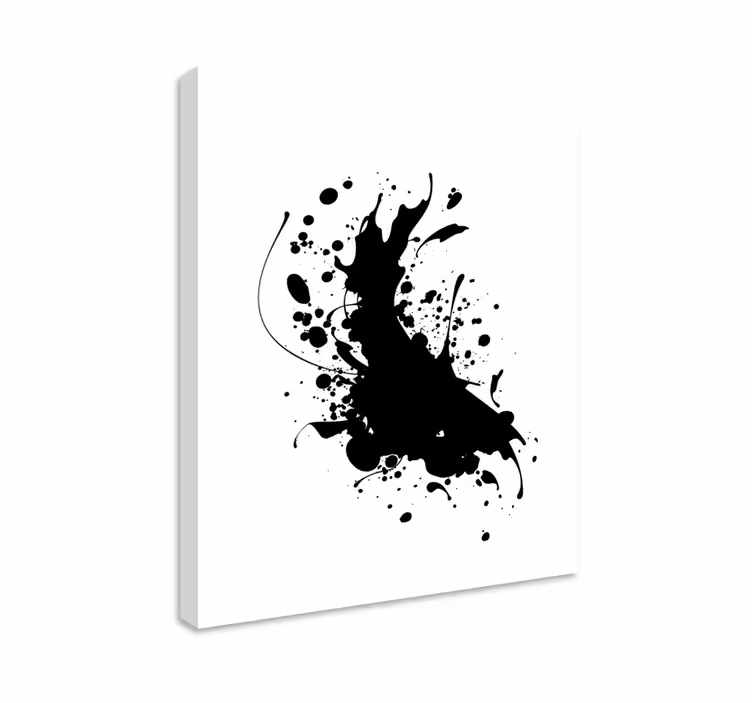Quadro de arte Respingo de tinta preta - TenStickers