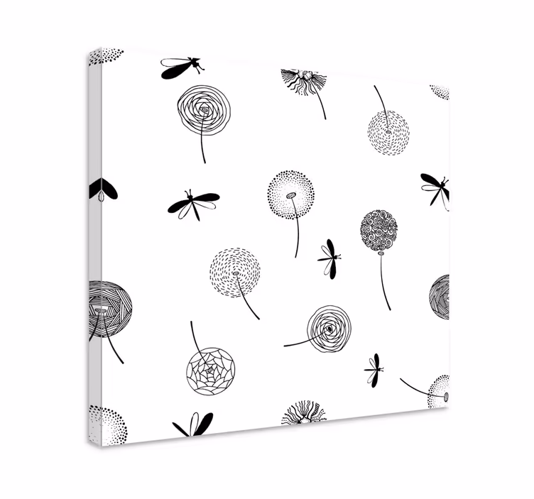 Quadro de libélulas Canção de ninar e dente de leão - TenStickers