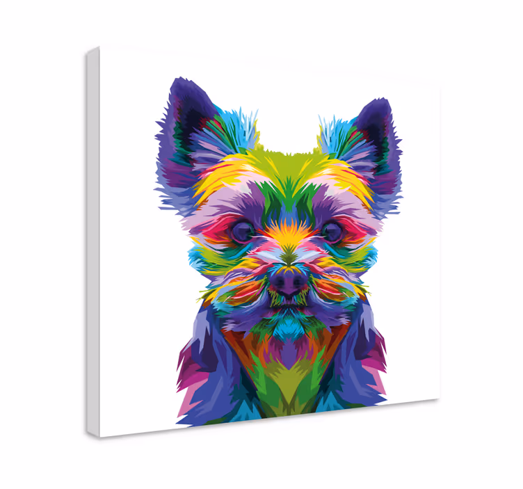 Quadro de cães Padrão colorido de yorkshire - TenStickers