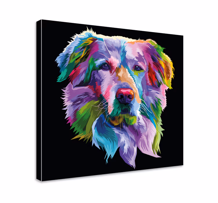 Quadro de cães Cara de animal de estimação colorida - TenStickers
