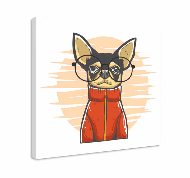 Quadro de cães Chiahuahua com óculos - TenStickers