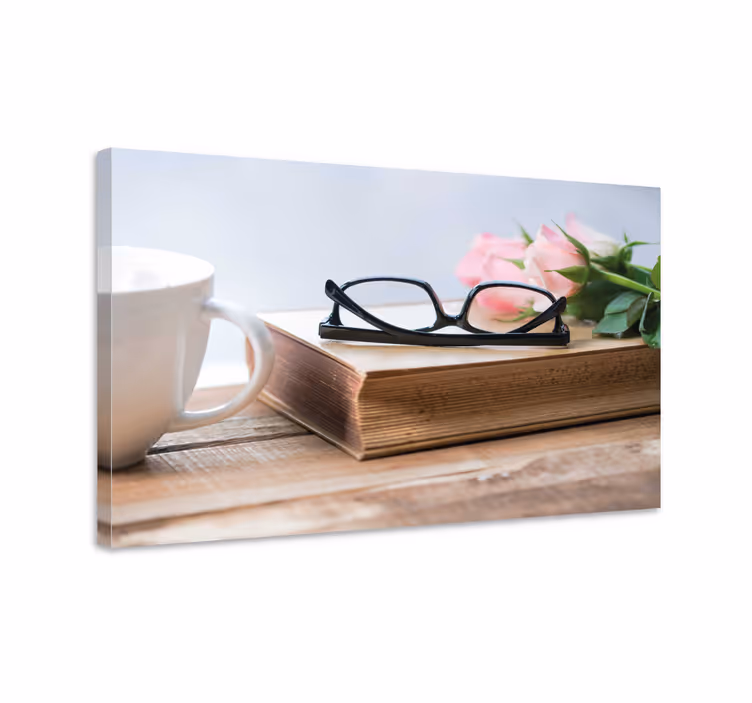 Quadro juvenil Café, livros e copos - TenStickers