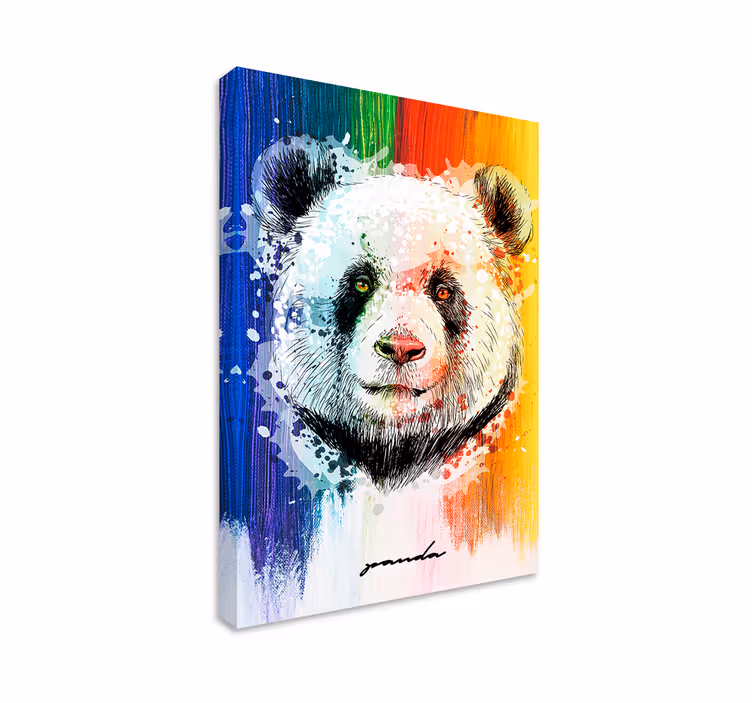 Quadro animais Panda arco-íris - TenStickers