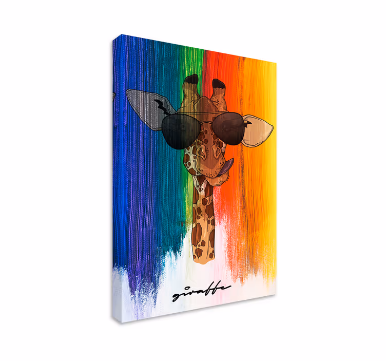 Quadro animais Girafa arco-íris - TenStickers