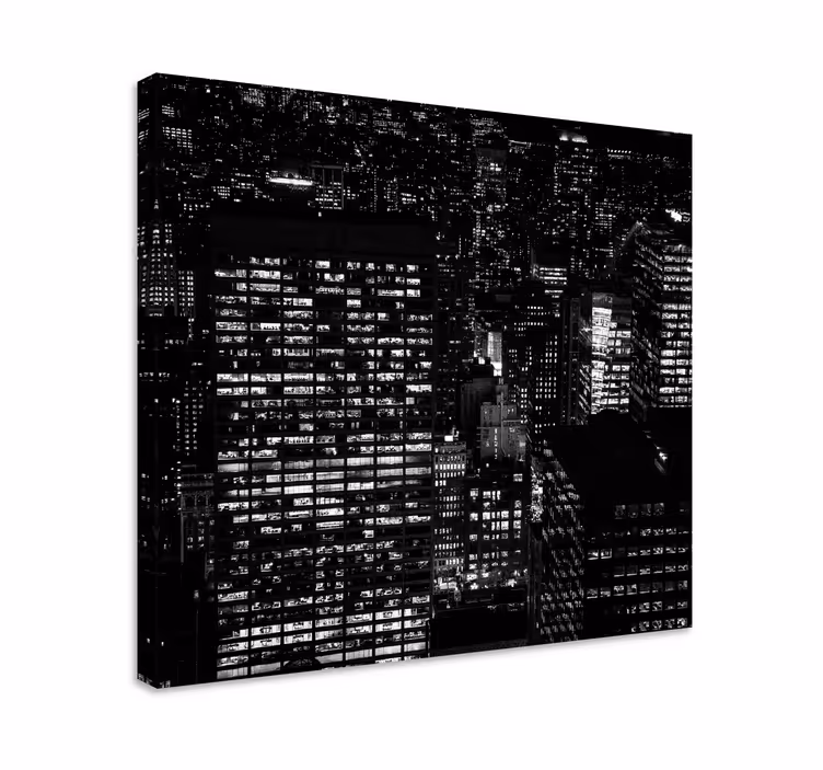 Quartos de cidades vista noturna do horizonte - TenStickers