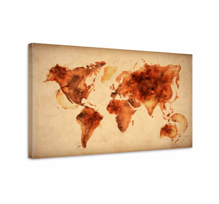 Quadro mapa mundi Aquarela - TenStickers