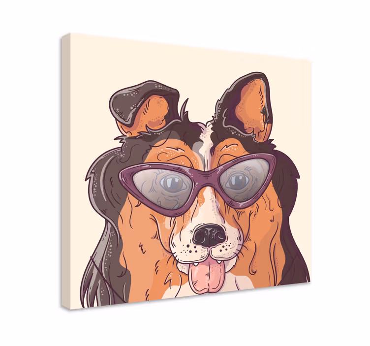 Quadro de cães com óculos de sol - TenStickers