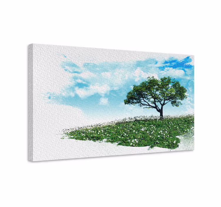 Quadro de árvores Paisagem pintada com - TenStickers