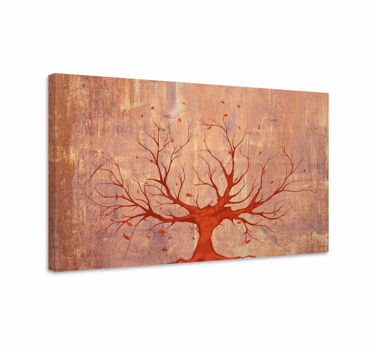 Quadro de árvores Laranja texturizado - TenStickers