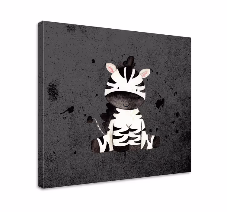 Quadro animais Desenho animado de zebra feliz - TenStickers