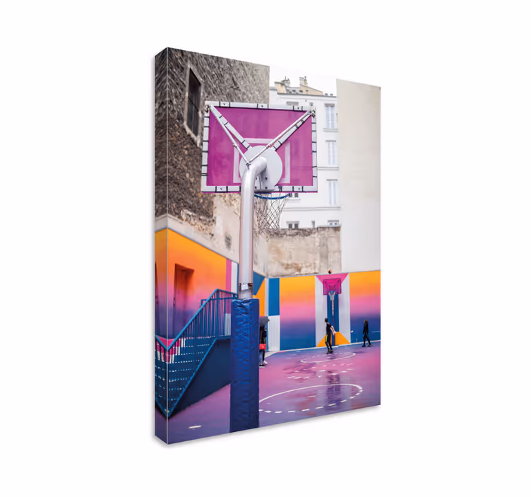 Quadro para lar Quadra de basquete cores vibrantes - TenStickers