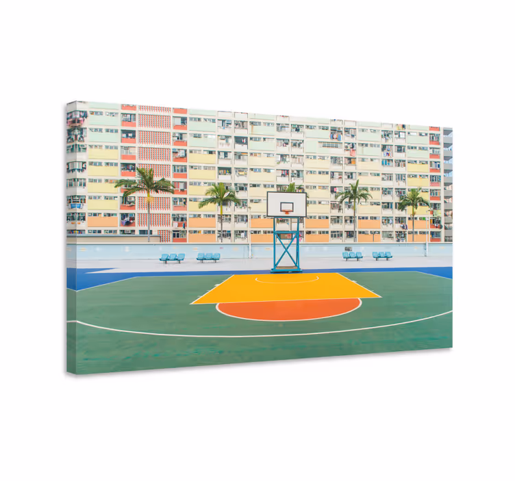 Quadro para lar Quadra de basquete verde - TenStickers