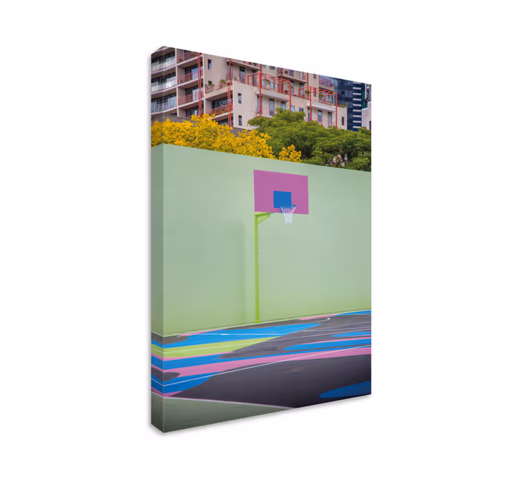 Quadro para lar Meia quadra de basquete - TenStickers