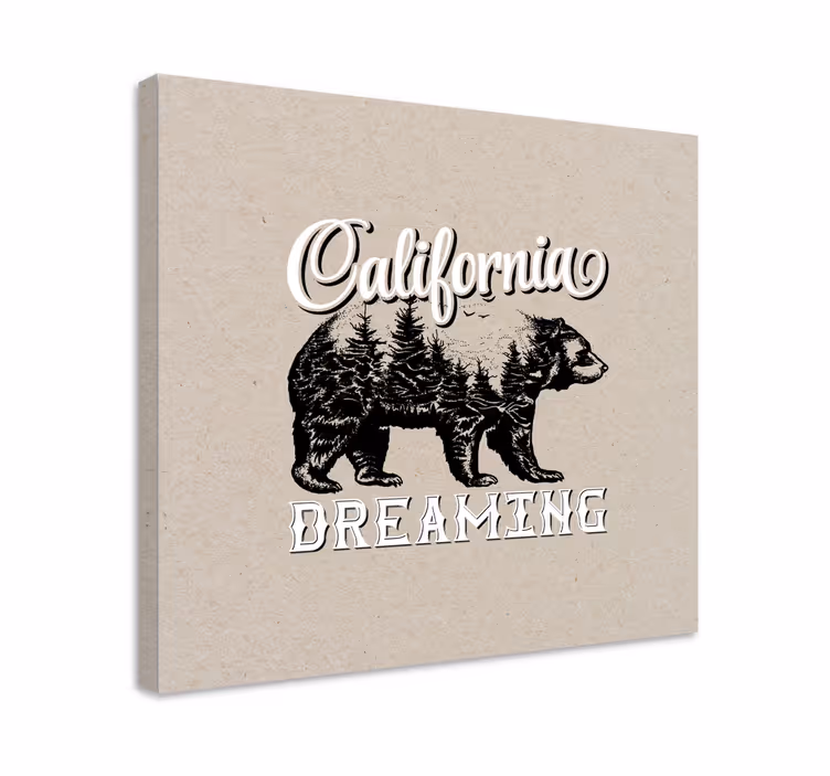 Quadro 3d aventura do urso da califórnia - TenStickers