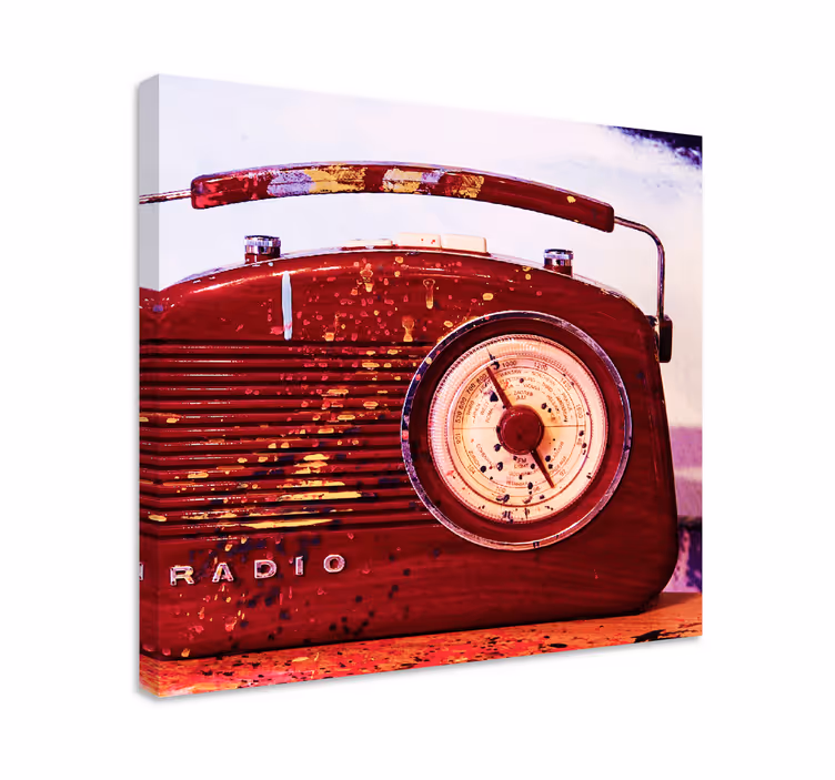 Quadro vintage Rádio vintage vermelho - TenStickers