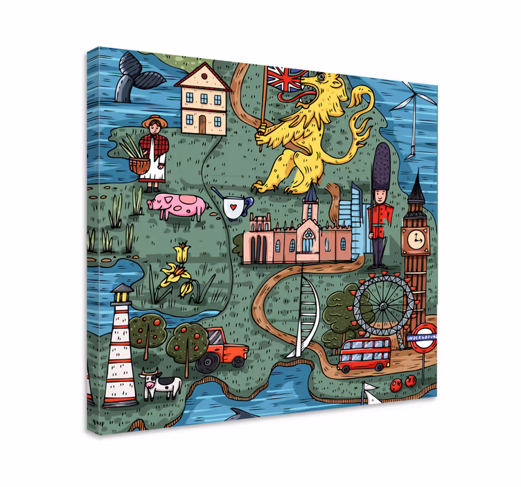 Quadro para escritório Mapa colorido de londres - TenStickers