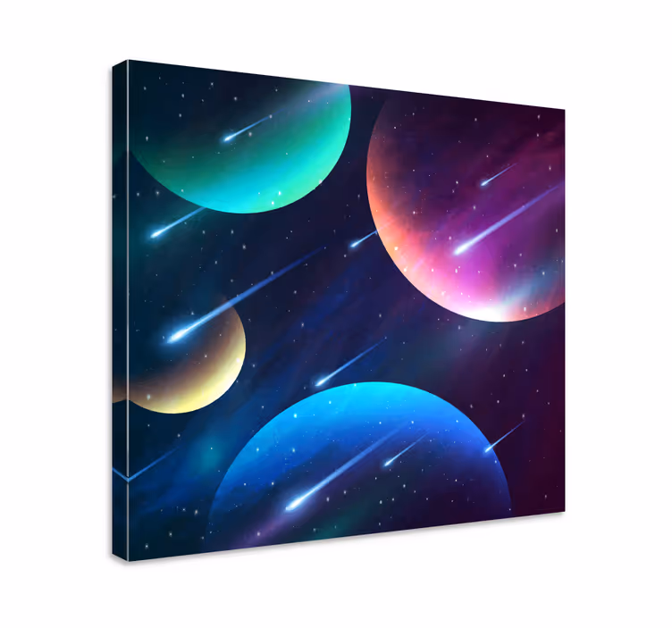 Quadro infantil Espaço misterioso com estrelas cadentes - TenStickers