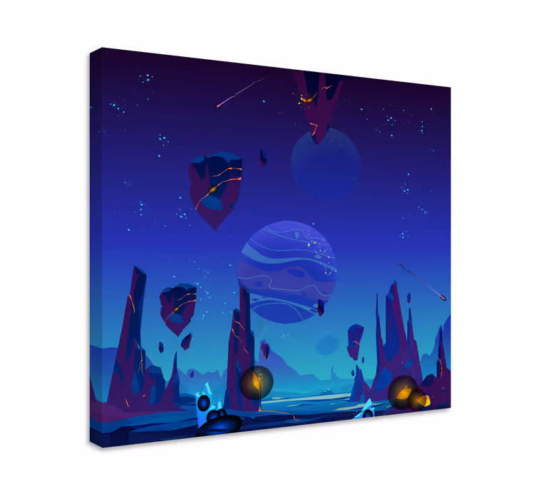 Quadro infantil cena de aventura cósmica - TenStickers