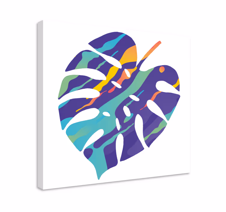 Quadro de figuras geométricas Folha colorida arte abstrata - TenStickers