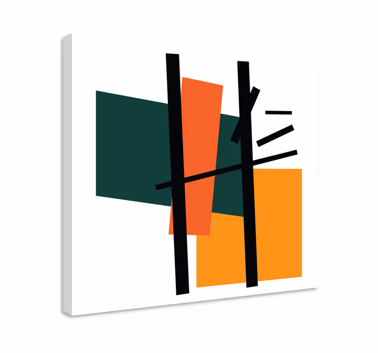 Quadro de figuras geométricas Quadrados e retângulos arte abstrat - TenStickers