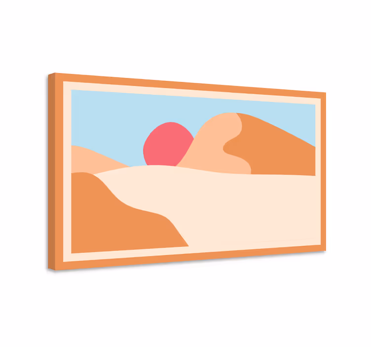 Quadro de figuras geométricas Montanha e sol arte abstrata - TenStickers