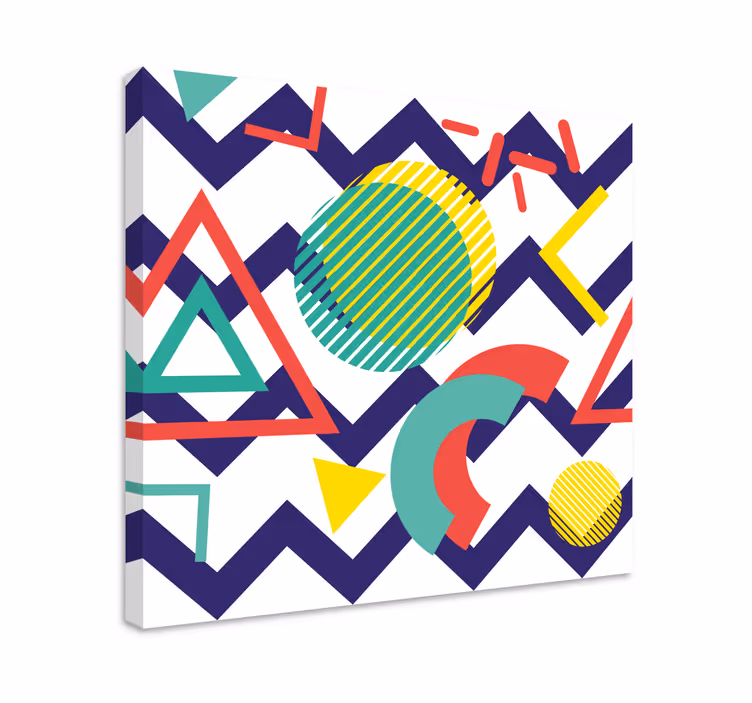 Quadro de figuras geométricas Pintura de cores fortes - TenStickers