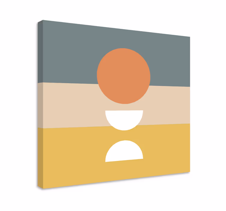 Quadro de figuras geométricas 3 listrado com bandeira circular - TenStickers