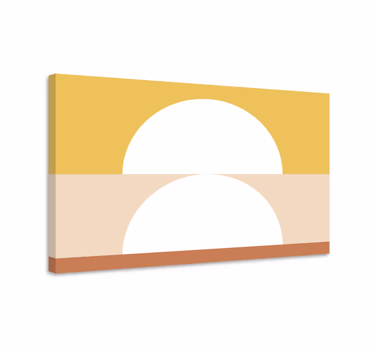 Quadro de figuras geométricas Arte geométrica de dois semicírculo - TenStickers