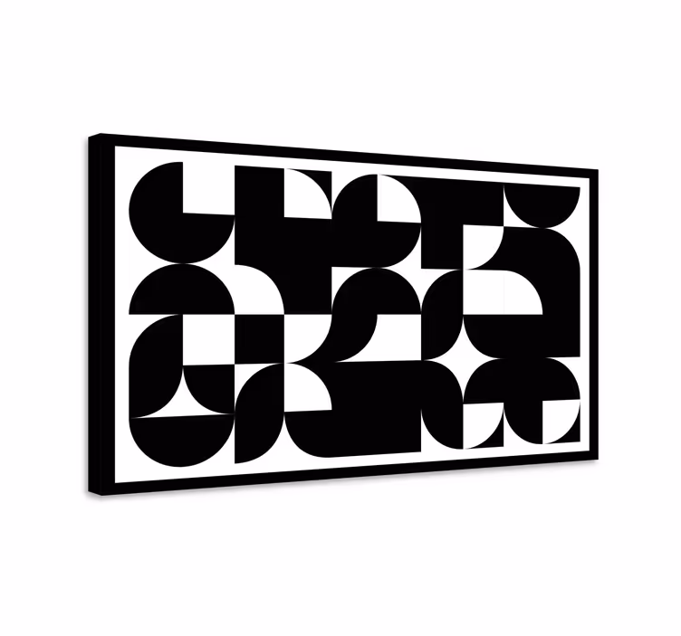 Quadro de figuras geométricas Arte abstrata negra - TenStickers