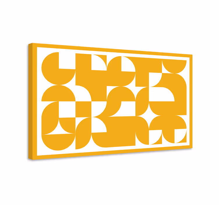 Quadro de figuras geométricas Formas de arte padrão amarelo - TenStickers