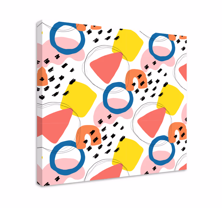 Quadro de figuras geométricas Padrão de arte pintada - TenStickers