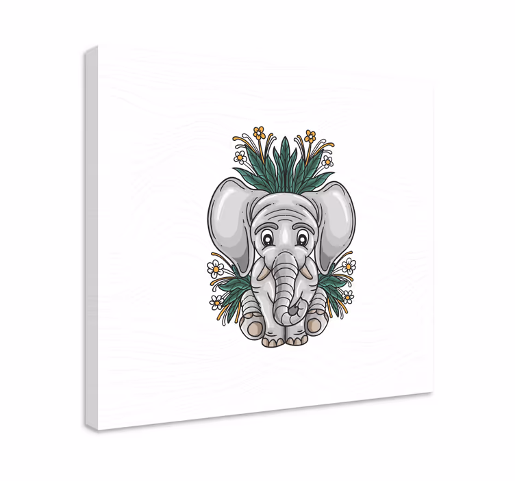 Quadro de elefantes Desenho de um cinza - TenStickers