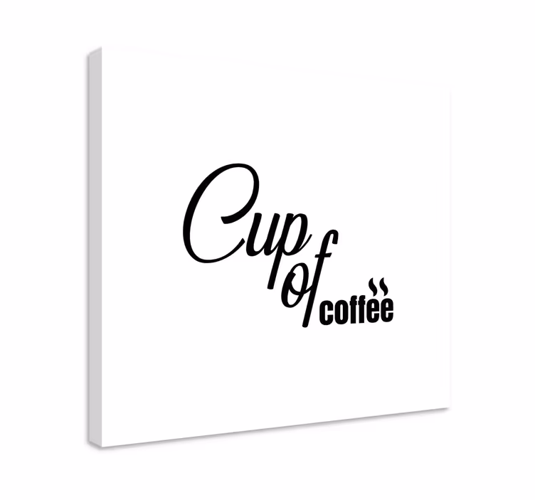 Quadro com letras xícara de café - TenStickers