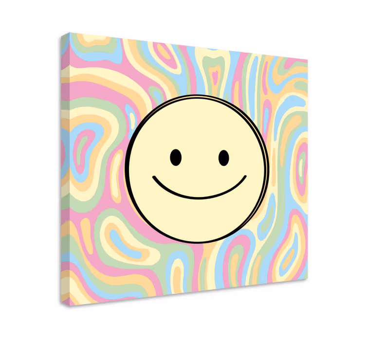 Quadro de arte Rosto sorridente de tie dye colorido - TenStickers