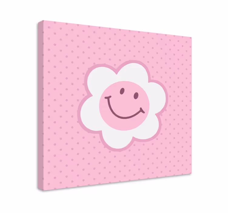 Quadro de arte Rosto sorridente rosa e branco de flores - TenStickers