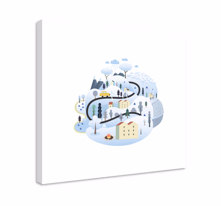 Quartos de cidades rota cênica de inverno - TenStickers