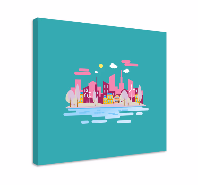 Quartos de cidades paisagem urbana vibrante - TenStickers