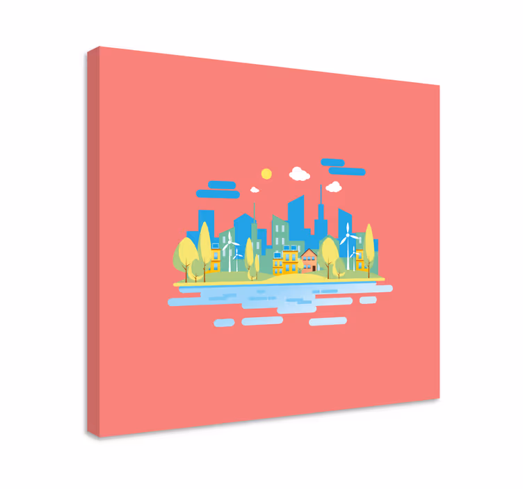 Quartos de cidades paisagem urbana moderna - TenStickers