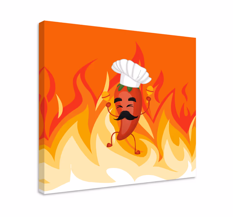 Quadro frase chef de pimenta dançante - TenStickers