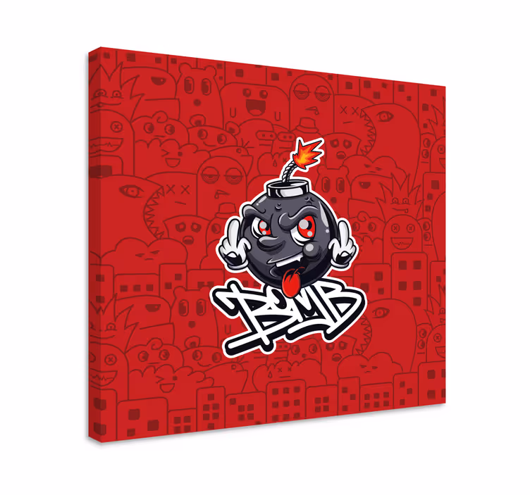 Quadro frase emoji de bomba em cartoon - TenStickers
