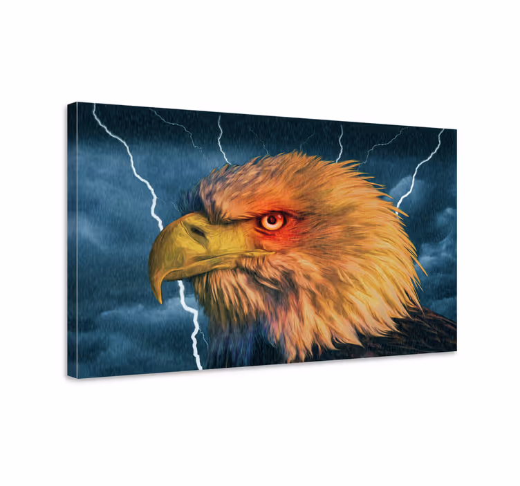 Quadro 3D águia elétrica azul - TenStickers