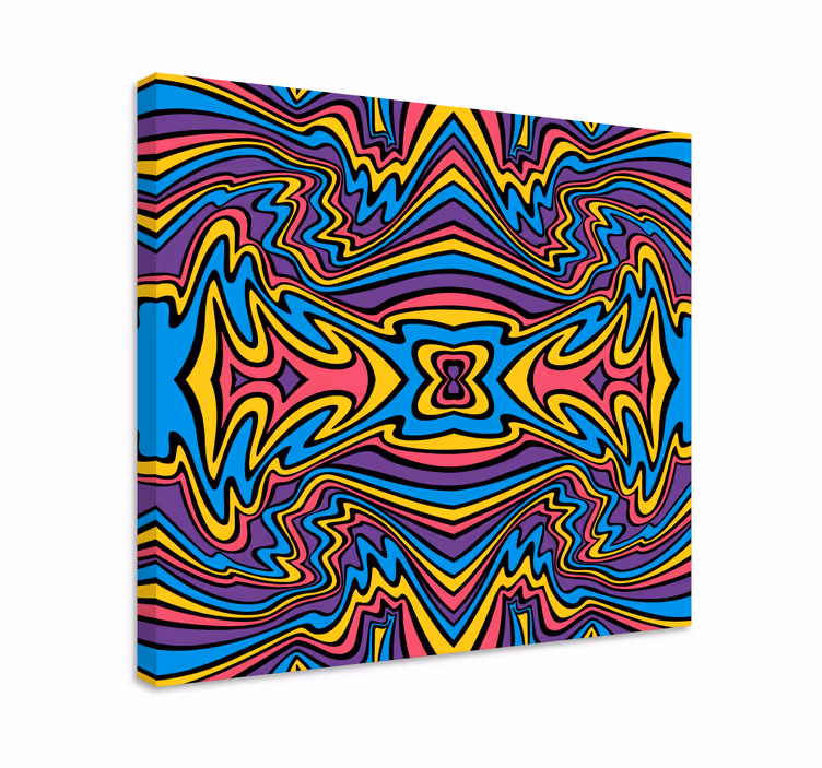 Quadro de arte Cores vivas linhas descoladas - TenStickers
