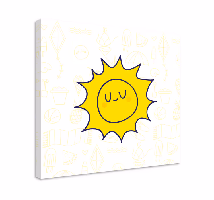 Quadro para quarto Sol desenhado à mão simples - TenStickers